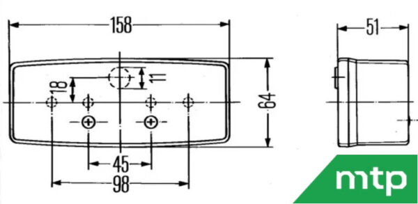 Rear lamp unit rectangular Hella - Image 3