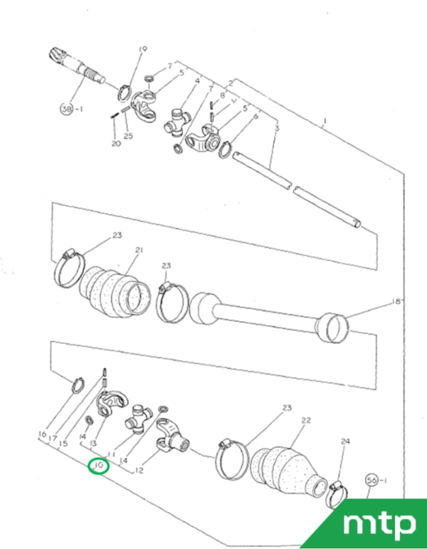 Cross joint 4wd front axle Yanmar F/KE - Image 4