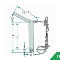 Top bar pin cat. 1 with handle and chain - Image 2