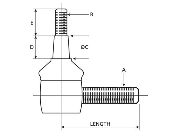 Steering ball Iseki TS - left hand thread - Image 2