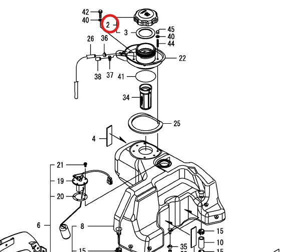 Tank cap diesel Yanmar SA / YT / YM - 1A8330-04030 - Image 3